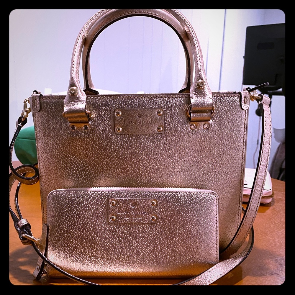 Rose Gold Kate Spade Purse and Wallet
